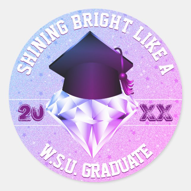 Sticker Rond Diplôme Diamant Promotion | Enveloppe Scellée (Devant)