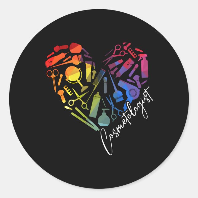 Sticker Rond Diplômé en cosmétologie Apprendre Cosmetologue (Devant)