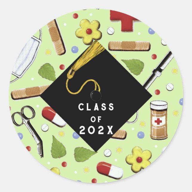 Sticker Rond Diplôme en infirmière 2025 (Devant)