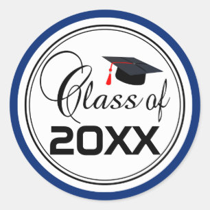 Sticker Rond Diplômé étudiant - Classe de 20XX