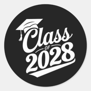 Sticker Rond Diplômé fier de la promotion 2028 Remise des diplô