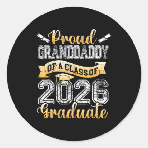 Sticker Rond Diplômé fier grand-père d'un senior de la promotio
