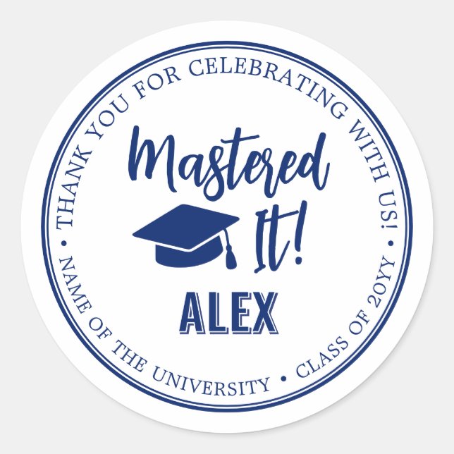 Sticker Rond Diplômé Maîtrise Diplômé  (Devant)