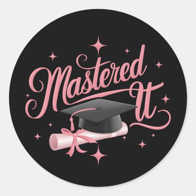 Sticker Rond Diplômé Maîtrise Diplômé Master MBA (Devant)
