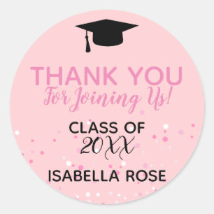 Sticker Rond Diplôme Pink Ombree