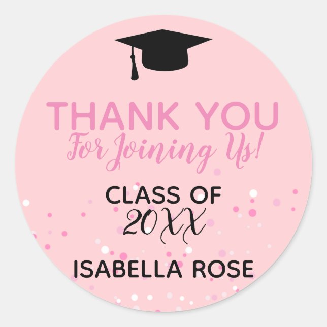 Sticker Rond Diplôme Pink Ombree (Devant)