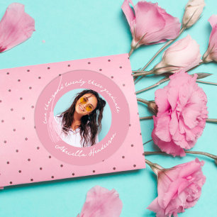 Sticker Rond Diplôme Rose Moderne et Rétro