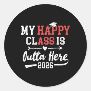 Sticker Rond Diplômé senior drôle 2026 de la promotion 2026 de