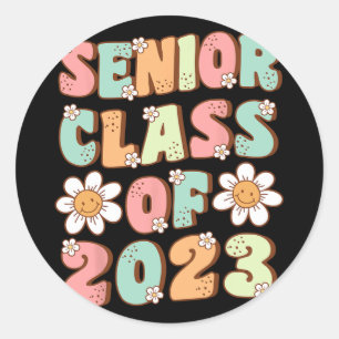 Sticker Rond Diplôme Supérieur Cute Senior Super Cl De 2023