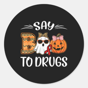 Sticker Rond Dire Boo To Drugs Red Ribbon Week Sensibilisation 