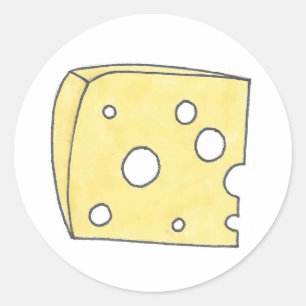 Sticker Rond DIRE FROMAGE Swiss Cheese Hotels Wedge Alimentatio