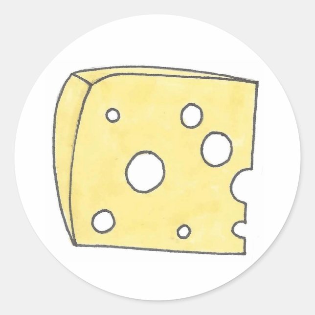 Sticker Rond DIRE FROMAGE Swiss Cheese Hotels Wedge Alimentatio (Devant)