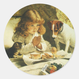 Sticker Rond Dire nos prières, Suspense Charles Burton Barber