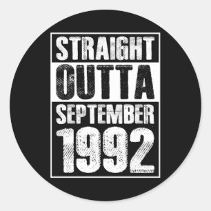 Sticker Rond Direct Outta 1992 29e anniversaire