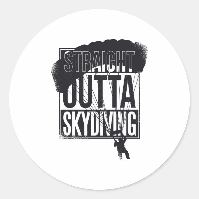 Sticker Rond Direct Outta Skydiving (Devant)