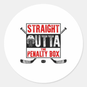 Sticker Rond Directement de la boîte de pénalité Funny Hockey s