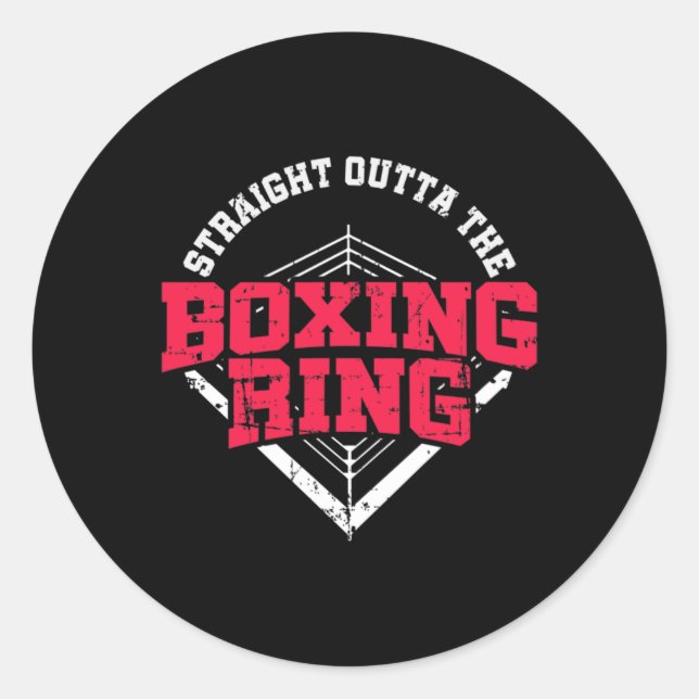 Sticker Rond Directement du ring de boxe Mma Kickboxing Boxi (Devant)