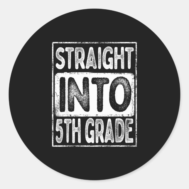 Sticker Rond Directement en 5e rétro rentrée des classes pour (Devant)