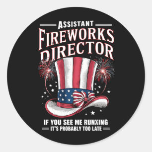 Sticker Rond Directeur adjoint des feux d'artifice États-Unis 4