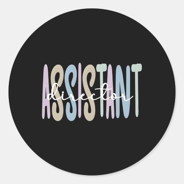 Sticker Rond Directeur adjoint Meilleur directeur adjoint Semai (Devant)