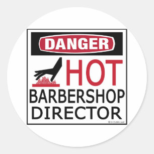 Sticker Rond Directeur chaud de raseur-coiffeur