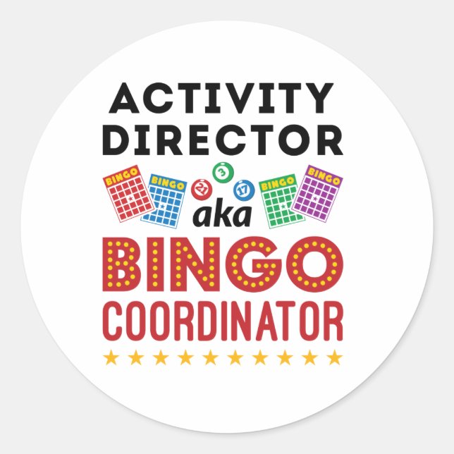 Sticker Rond Directeur d'activité aka Coordonnateur de bingo (Devant)