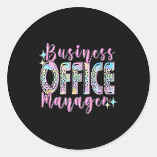 Sticker Rond Directeur de bureau d'affaires drôle d'équipe régi