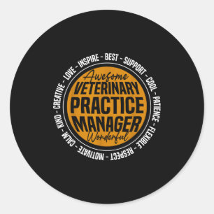 Sticker Rond Directeur de cabinet vétérinaire Drôle Semaine tec