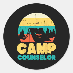 Sticker Rond Directeur de camping Conseiller de camp Hommes Fem