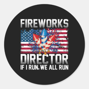 Sticker Rond Directeur de Firework Technicien Je Vous Exécute 4