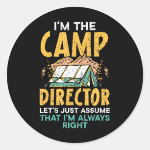 Sticker Rond Directeur du camp Équipe de camping Coup de feu ex