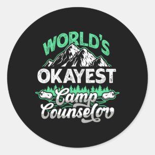 Sticker Rond Directeur Du Conseiller De Camp World'S Okayest
