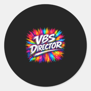 Sticker Rond directeur Vbs splash coloré pour vacances bible