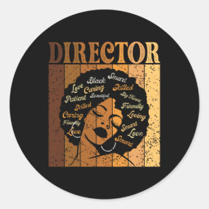 Sticker Rond Directrice Afro-Africaine-Américaine Femmes Histoi