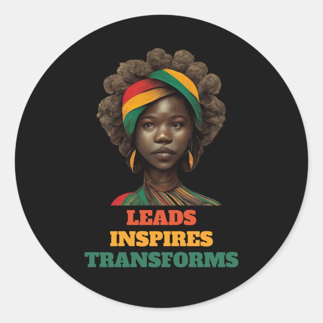 Sticker Rond Dirige, inspire, transforme le mois de l'histoire  (Devant)