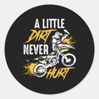Sticker Rond Dirt Bike Dirt Jamais Mal Motocross