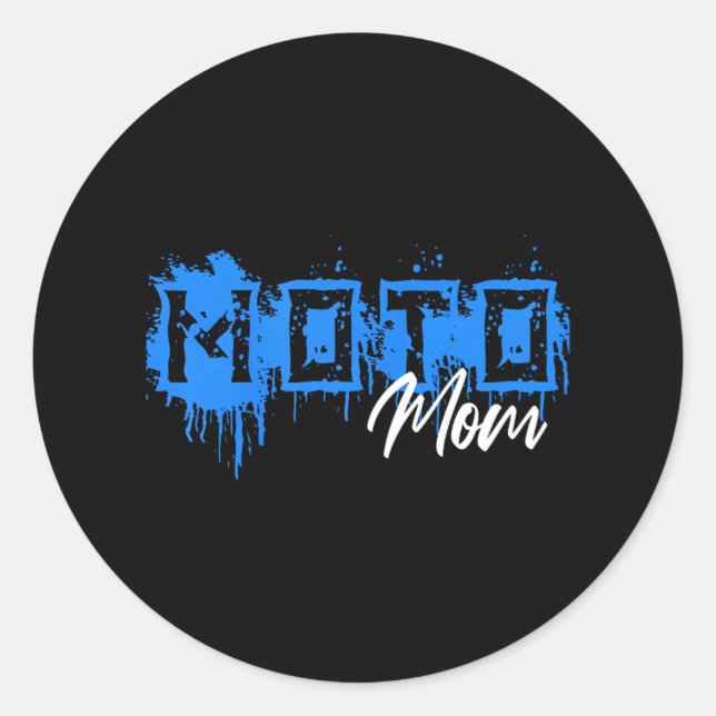 Sticker Rond Dirt Bike Moto Maman Motocross (Devant)