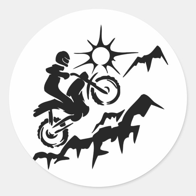 Sticker Rond Dirt Bike Mountain (Devant)