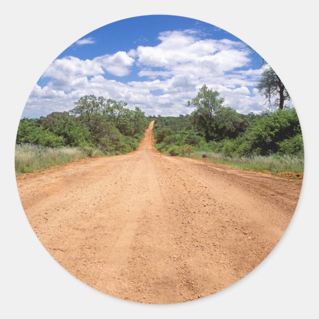 Sticker Rond Dirt Road, Parc national de Kruger, Mpumalanga (Devant)
