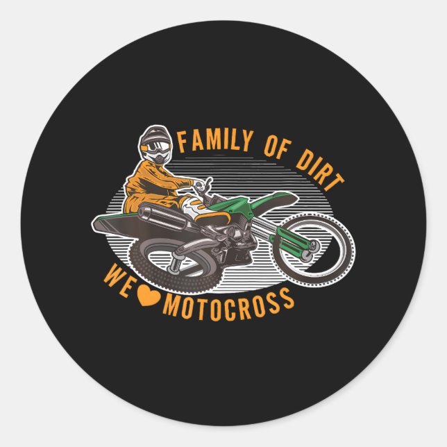 Sticker Rond Dirt Vélo Famille MX Motocross Motocross Racing (Devant)