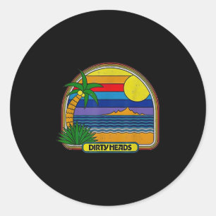 Sticker Rond Dirty Heads Retro Beach