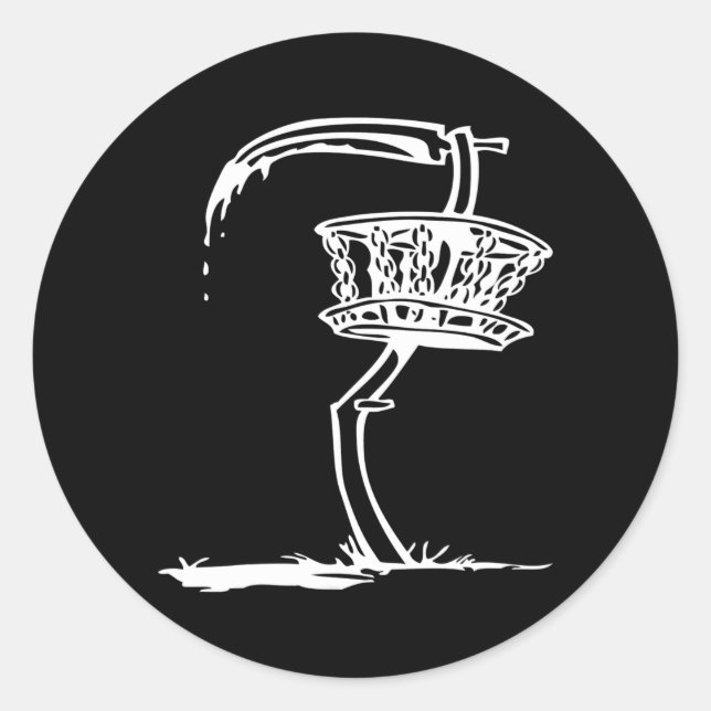 Sticker Rond Disc Golf Basket Reaper Sickle Venin Funny Men (Devant)