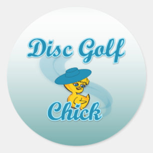 Sticker Rond Disc Golf Chick #3