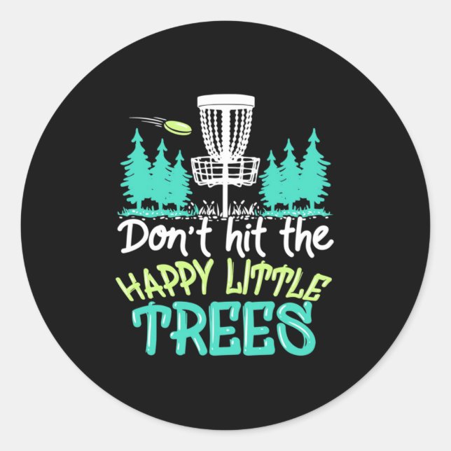 Sticker Rond Disc Golf Frappe Les Joyeux Petits Arbres (Devant)