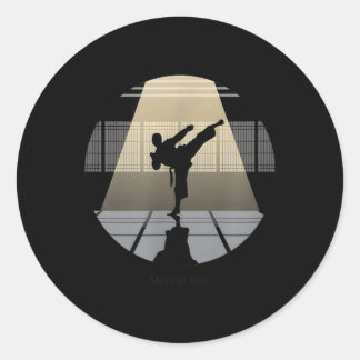 Sticker Rond Discipline d'arts martiaux Force Karaté Taekwondo
