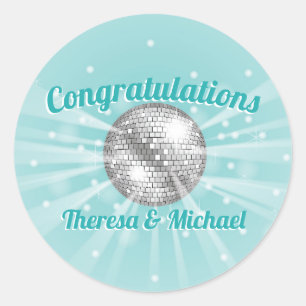 Sticker Rond Disco Ball Baby shower Super Blue Boy