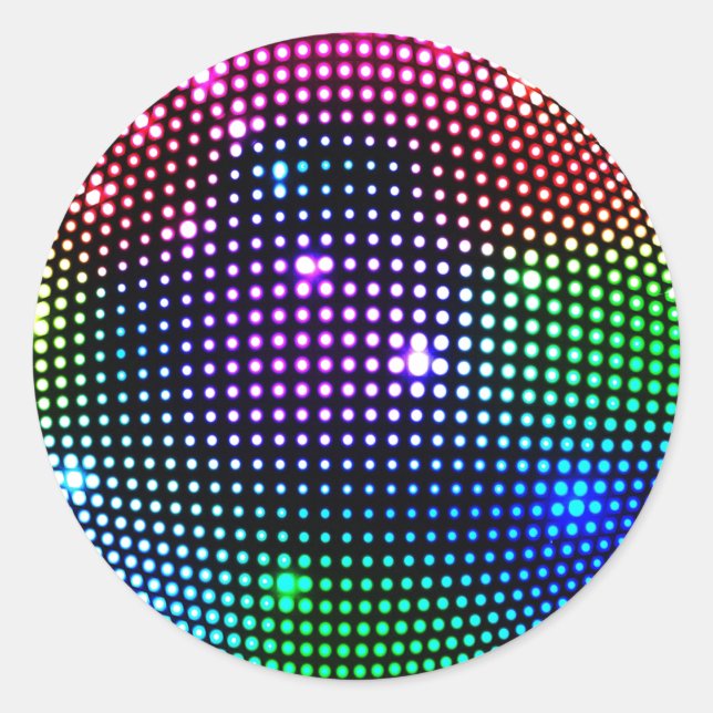 Sticker rond Disco Ball coloré (Devant)