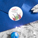 Sticker Rond Disco Christmas Trees Adresse de retour<br><div class="desc">Elevez votre correspondance de vacances avec nos Disco Christmas Trees personnalisables Retourner Adresse Enveloppe Sticker Seals! Avec des arbres de Noël décorés disco, ces autocollants apportent une touche de brillance et de style à vos enveloppes. Conçus pour compléter notre collection de cartes de Noël Café et Thé, ces sceaux se...</div>