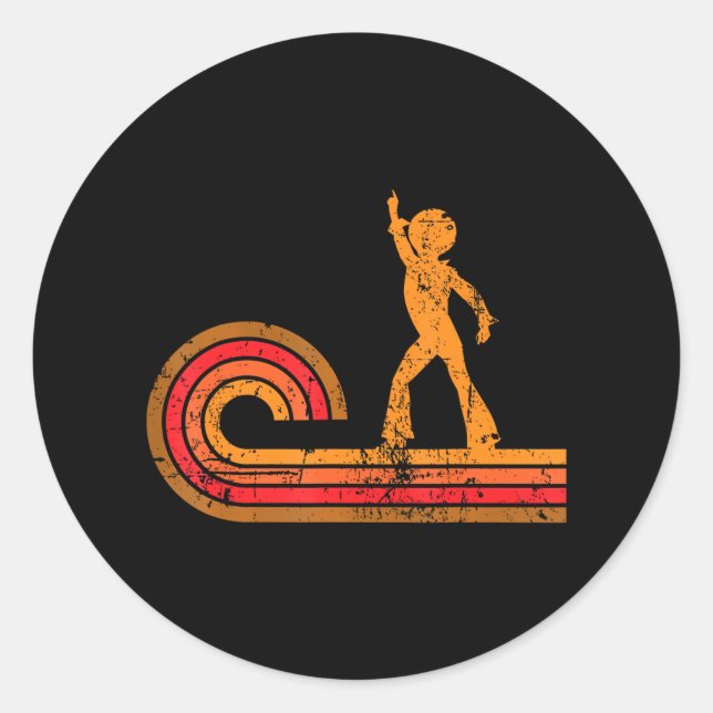 Sticker Rond Disco Dancer Silhouette Disco (Devant)