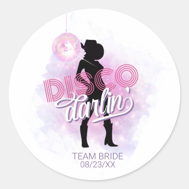 Sticker Rond Disco Darlin' Équipe de l'enterrement de vie de je (Devant)